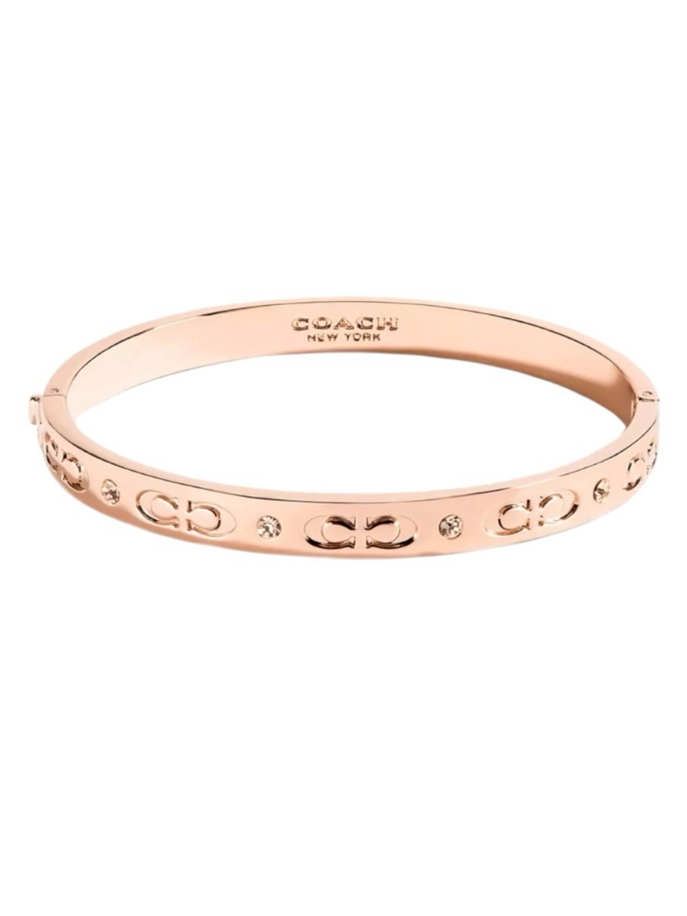 Coach Signature Hinged Bangle Bracelet in Rose Gold
CX686